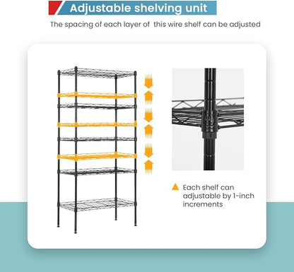 BestOffice Adjustable NSF-Certified Metal Shelf Wire Shelving Unit Storage - Image 5