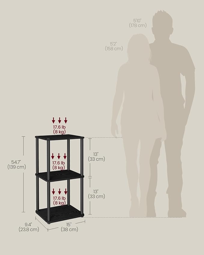 VASAGLE Superfast Toolless Assembly, 3-Tier Shelf - Image 2