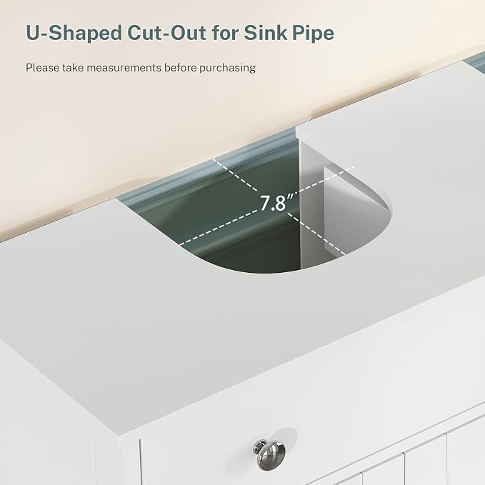 TEENFON Pedestal Sink Storage Cabinet - Image 5