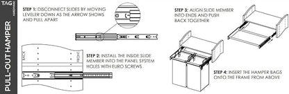 TAG Hardware Full Extension Pullout Laundry Hamper - Image 7