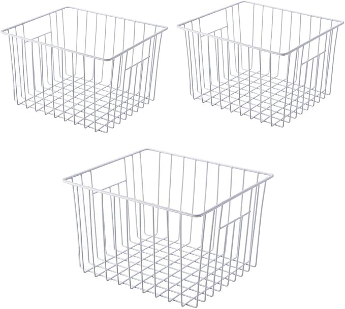 Freezer Wire Baskets Storage Organizer, Household Storage Metal Wire Bins by lonpute