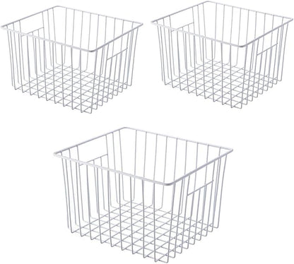 Freezer Wire Baskets Storage Organizer, Household Storage Metal Wire Bins by lonpute