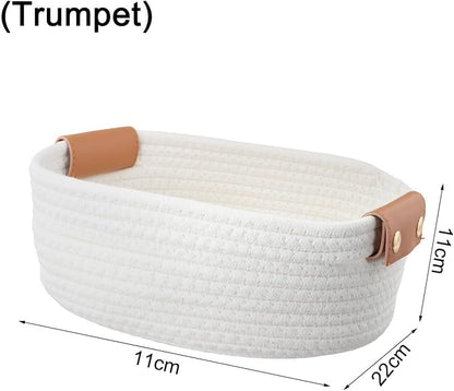 Portable Woven Cotton Rope Storage Bin - Image 3
