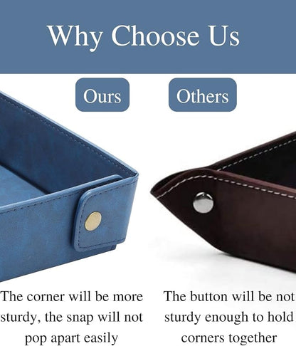 CASIRENA Father's Day Gifts Faux Leather Valet Tray Organizer - Image 3