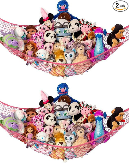 Stuffed Animal Hammock XL 2 Pack | Corner Stuffed Animal Storage & Plushie Net by LillysLove