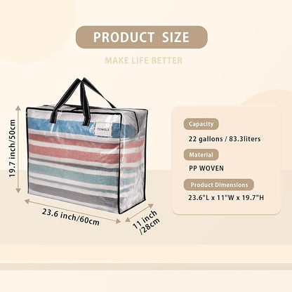VENO 4 Pack Heavy Duty Moving Bags, Storage Bags, Packing Supplies, Top Zipper - Image 3