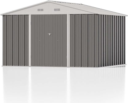 Patiowell 10 x 8 FT Outdoor Storage Shed, Large Garden Tool Metal Shed - Image 7