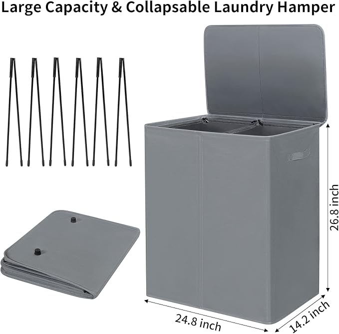 WOWLIVE 154L Double Laundry Hamper - Image 5