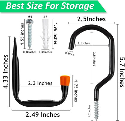 Heavy Duty 16 Pack 4.5 Inches Garage Utility Hooks - Image 3