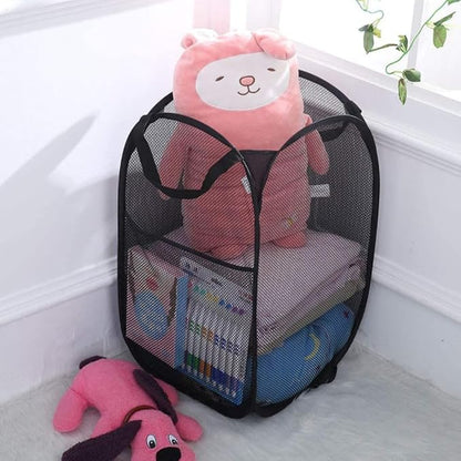 Larpur 3 Pack Pop Up Laundry Hampers, Collapsible Mesh Laundry Baskets - Image 5