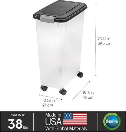 IRIS USA Airtight Dog Food Storage Container, Attachable Wheels, - Image 3