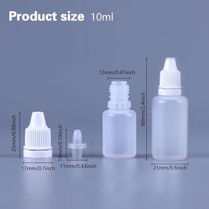 12PCS 10ML White Plastic Empty Squeezable Dropper Bottles Portable Eye Liquid - Image 2