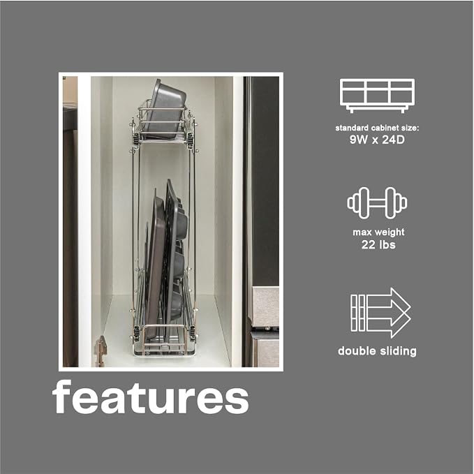 Household Essentials Glidez Multipurpose Chrome-Plated Steel Pull-Out/Slide-Out - Image 4