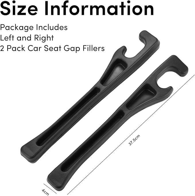2 Pack Car Seat Gap Filler, PU Leather Universal Fit - Image 3