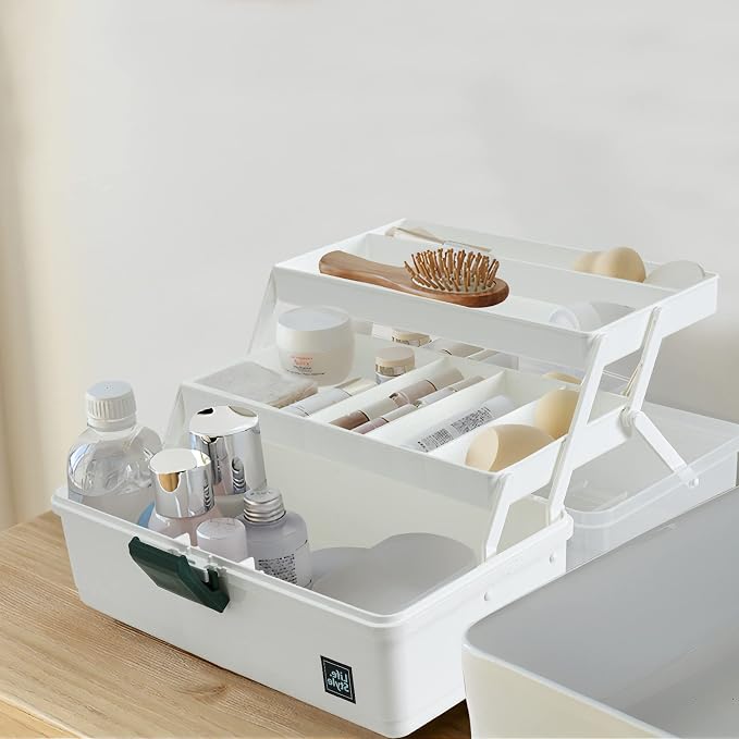 WEWLINE 13-Inch Art Box Organizer 3-Layer Craft Storage Organizer Sewing Kit Box - Image 6