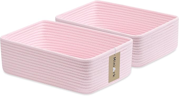 Large Shallow Organizing Baskets 15x11x5.1 Inches by MiniArkStorageBasketsHome