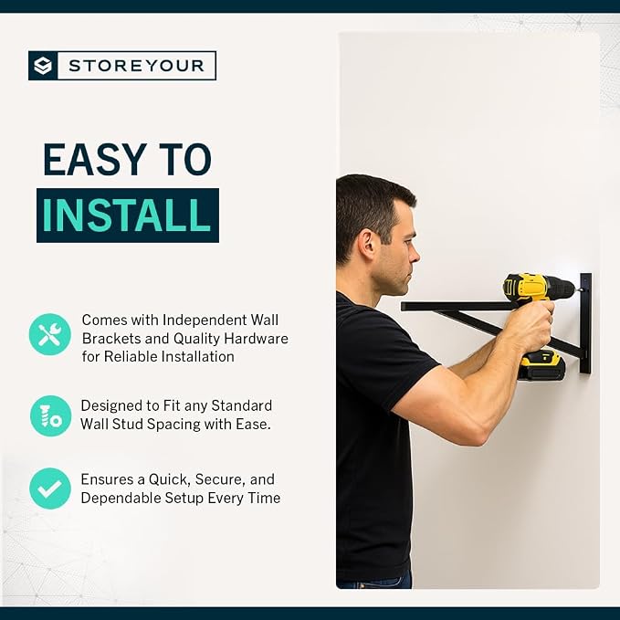 StoreYourBoard Heavy Duty Garage Shelf Wall Mount 1ft x 2ft – Wall-Mounted - Image 3