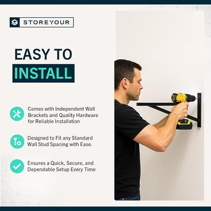 StoreYourBoard Heavy Duty Garage Shelf Wall Mount 1ft x 2ft – Wall-Mounted - Image 3