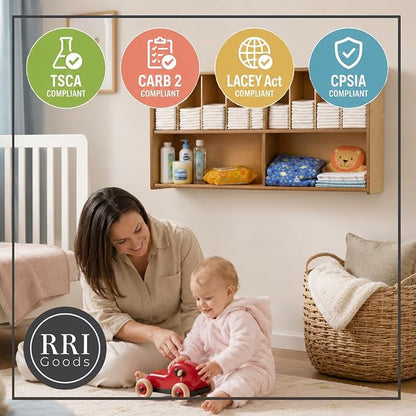 Diaper Storage Organizer, 100% Birch Plywood Wall Mount Diaper Caddy - Image 3