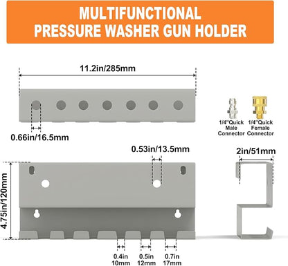 GASHER Pressure Washer Gun Holder, Wall Mount Foam Cannon Holder - Image 2