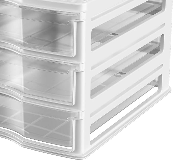 Life Story 3 Drawer Stackable Shelf Organizer Plastic Storage Drawers - Image 5