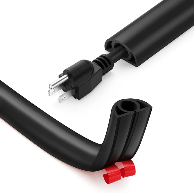 5ft Cord Cover Floor for Extension Cords, Floor Cable Cover, Self-adhesive Wire by ZhiYo