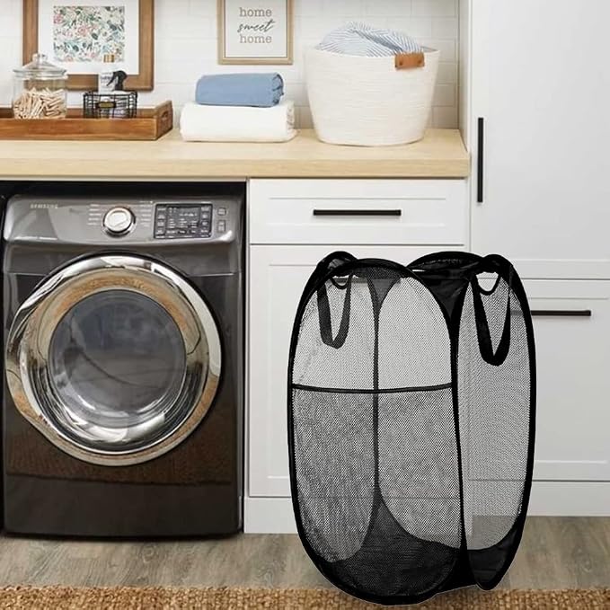 BATTOO Deluxe Collapsible Laundry Baskets Mesh Pop Up Hampers - Image 6