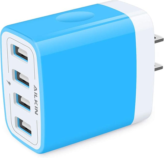 USB Wall Charger, Charging Block, Samsung Galaxy, Kindle Fire, Headphones by AILKIN