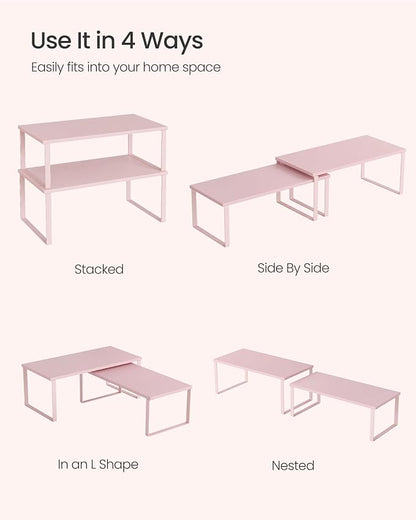 SONGMICS Cabinet Organizer Shelf, Kitchen Storage, Spice Rack, Expandable - Image 4