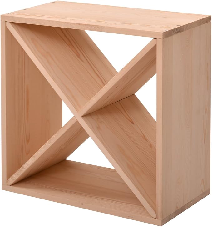 24 Bottle Wine Rack Solid Wood Holder Cube Bar Storage Cellar Stackable Kitchen - Image 4