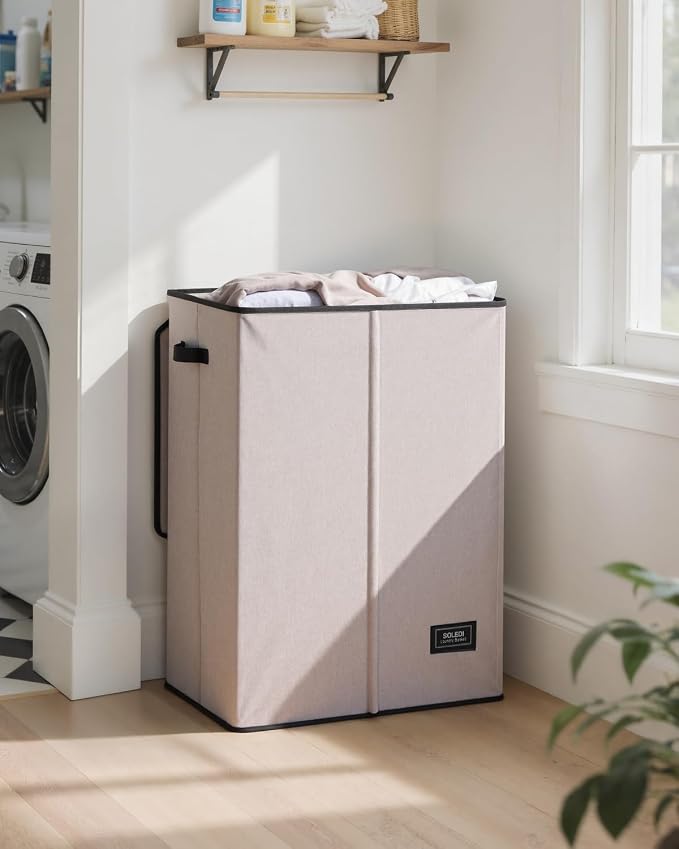 SOLEDI Laundry Hamper with Lid 130L Large & Tall Collapsible Laundry Basket - Image 2