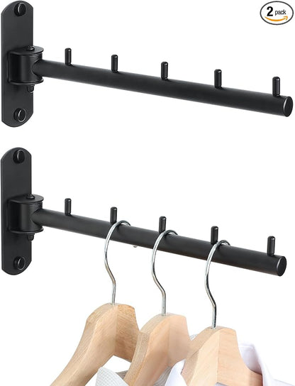 Mooche Swing Clothes Hanger Rack, Garment Racks Folding Clothes Bar Wall Mounted by Mooche