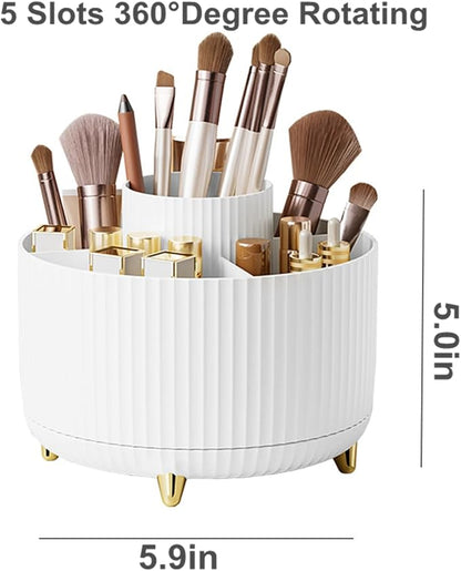 360 Degree Rotating Makeup Brush Holder Organizer Detachable Design 5 Slot Make - Image 8