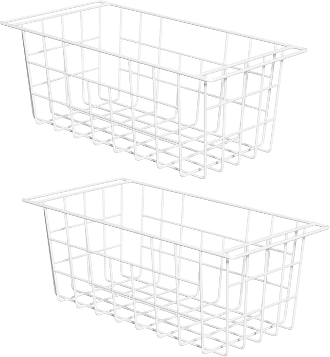 Slideep Chest Freezer Organizer Bins 16.5 Inch, Deep Upright Freezer Baskets by WelcometotheSlideep