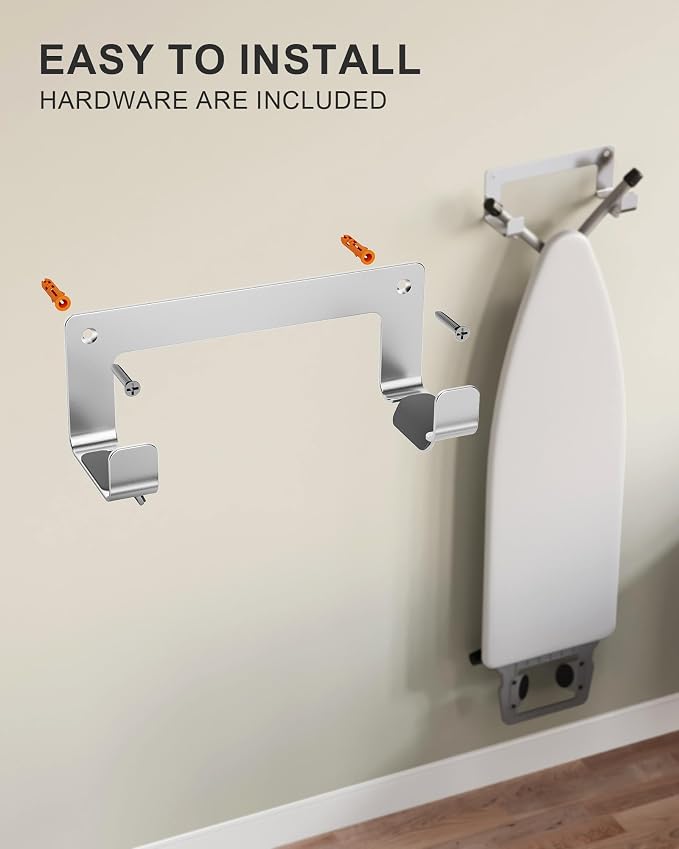 2PC Ironing Board Hanger Wall Mount Stainless Steel, Y T Leg Ironing Board - Image 5