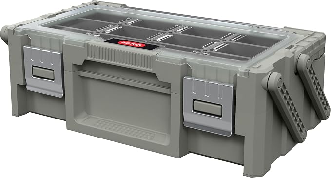 18" Cantilever Tool Box Organizer, Olive Green Heavy-Duty Tool Storage Box | 18 - Image 2