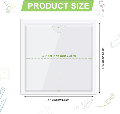 Chinco 50 Pack 4" x 4" Clear Adhesive Pockets, Index Card Pockets - Image 3