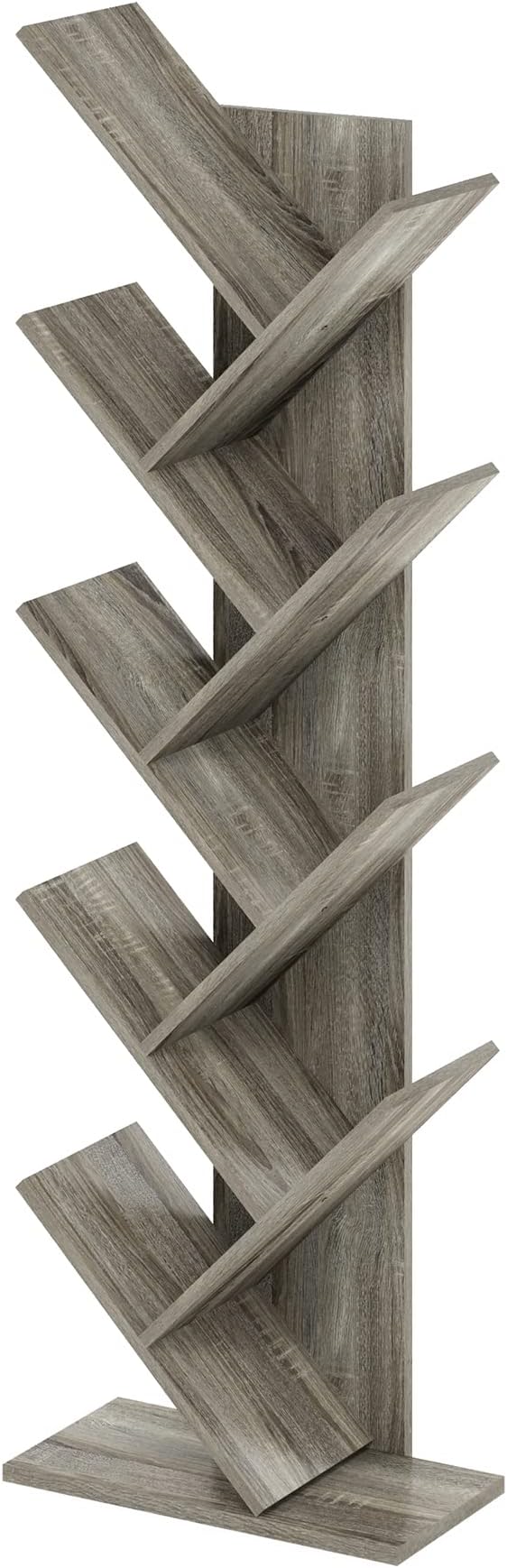 Furinno Tree Bookshelf 9-Tier Floor Standing Tree Bookcase, French Oak by Furinno-FitsYourSpaceFitsYourBudget