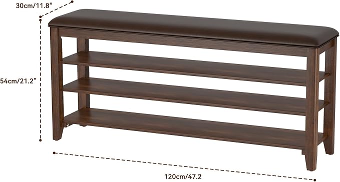 Taitiy Shoe Bench Storage Rubberwood - Image 2