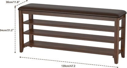 Taitiy Shoe Bench Storage Rubberwood - Image 2