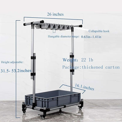 Broom And Mop Holder Put Wet Movable Floor-Mounted Mop Rack Floor Standing - Image 5