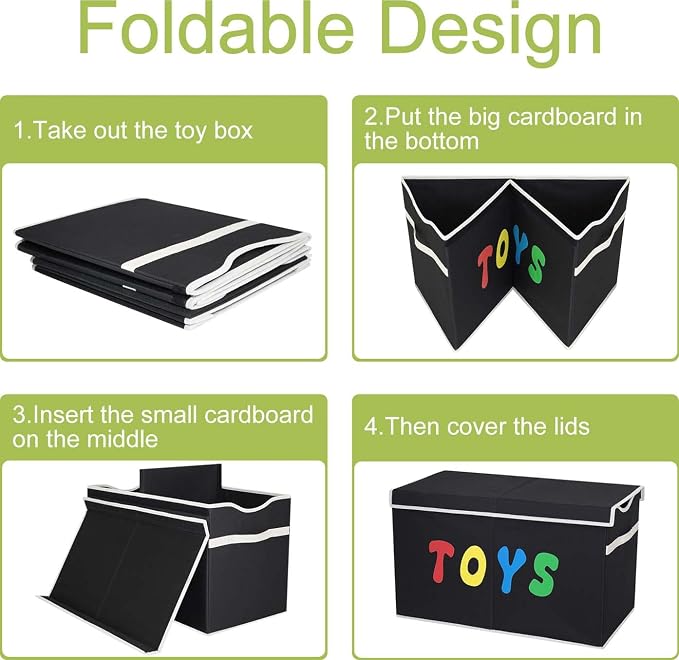 YOLOXO Toy Box Chest, Collapsible Sturdy Storage Bins - Image 7