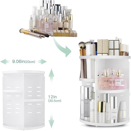 360 Rotating Makeup Organizer, DIY Adjustable Spinning Holder, Foldable - Image 3