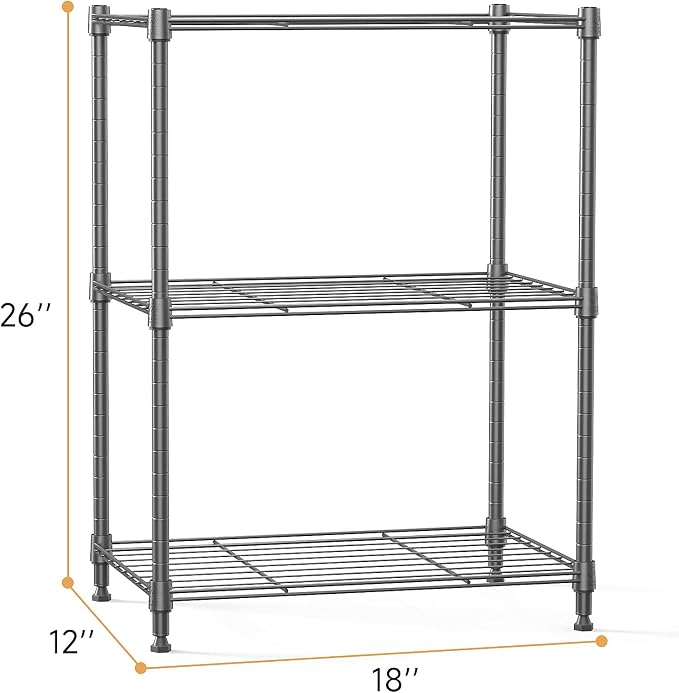 IZEUK 3 Tier Shelf, Heavy Duty Steel Wire Shelving Unit - Image 3