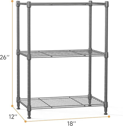 IZEUK 3 Tier Shelf, Heavy Duty Steel Wire Shelving Unit - Image 3