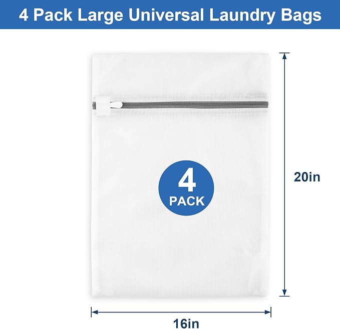 4 Pack Mesh Laundry Bags for Delicates, Laundry Bags Mesh Wash Bags, Lingerie - Image 2