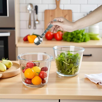 H.JSS WDJS 3 Cup Round Glass Meal Prep Containers - Image 9