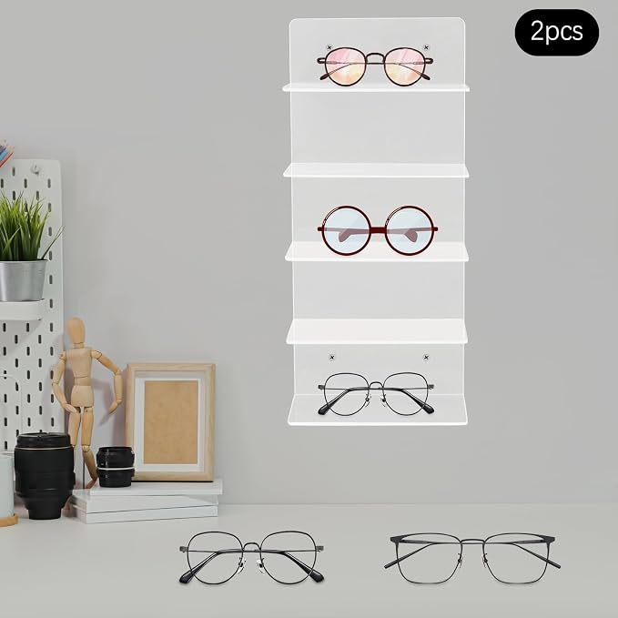 JOMCYDM 2PCS Sunglasses Holder Rack, 5 Tier Eye Glasses Shelf, Optometry Stores - Image 5