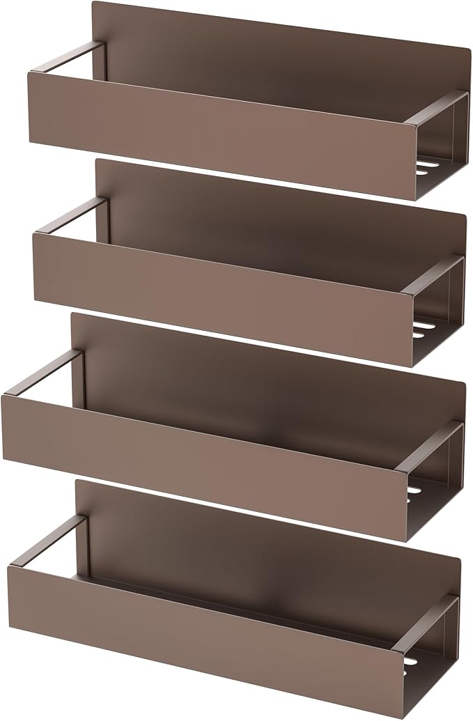 Metal Magnetic Spice Rack for Refrigerator Bronze, 4 Pack | Magnetic Shelves - Image 6