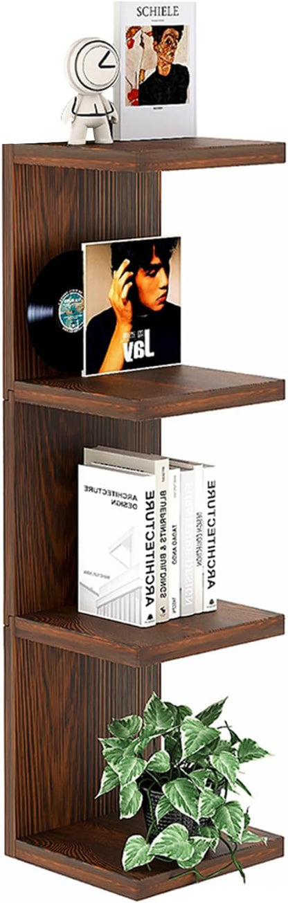 LitaEther 4 Tiered Wood Wall Shelf Units, Lack Floating Shelves, Rustic by Shopnow
